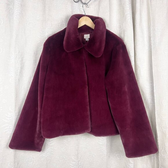 Plush faux fur cropped jacket deep pink whimsigoth princess luxury A New Day XXL - Picture 2 of 8